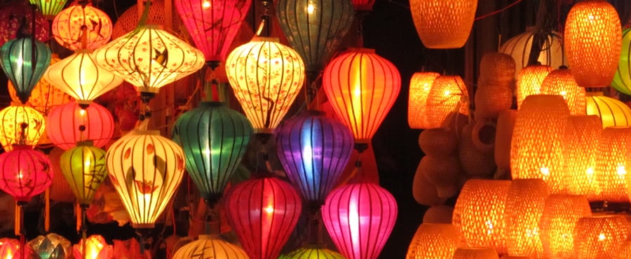 bunte Lampions in Vietnam
